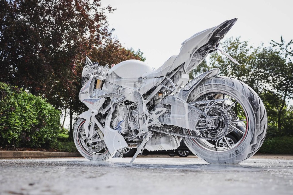 Motorcycle snow foam detail wash
