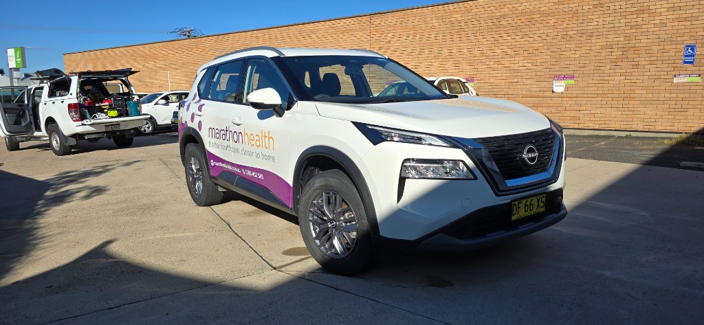 Marathon Health Nissan X-Trail detailed on site with mobile setup