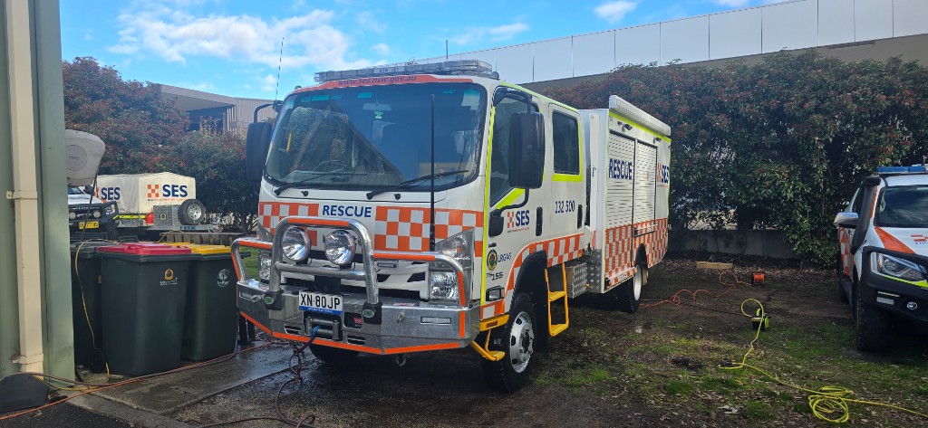 NSW SES rescue truck detailed on site